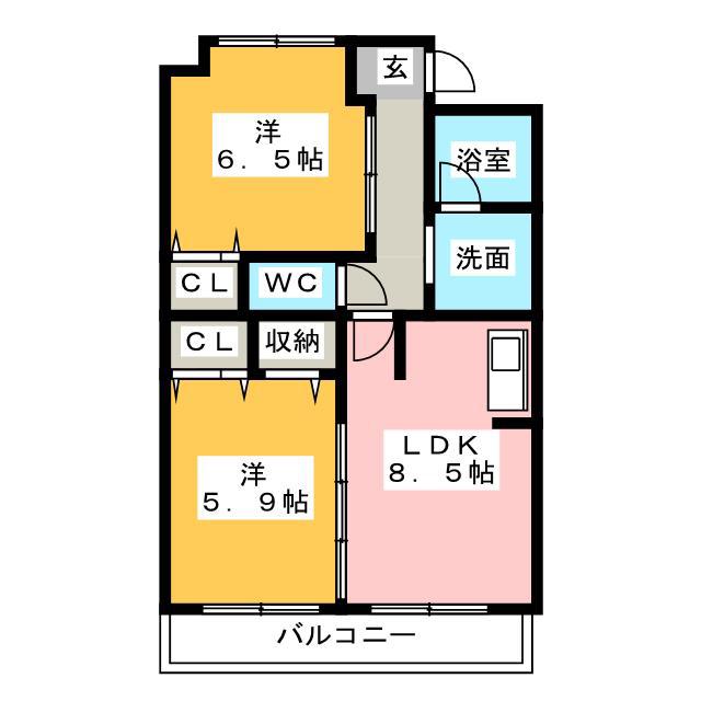 ETERNO(2LDK/1階)の間取り写真