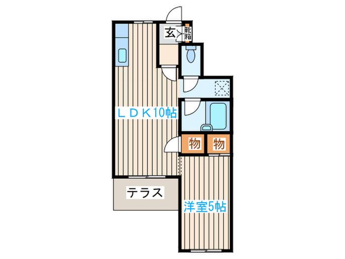 サザン・ファーム(1LDK/1階)の間取り写真