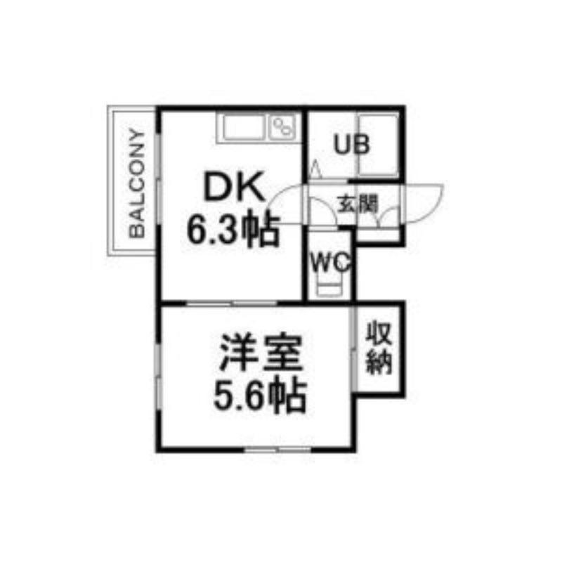 エンドレス三井平和通I(1LDK/5階)の間取り写真
