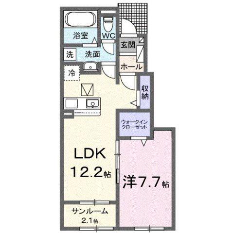 ベルツリー(1LDK/1階)の間取り写真