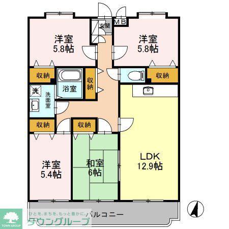 パストラルピア(4LDK/4階)の間取り写真