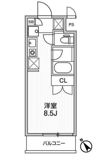I LIKE KJ 1 BANKAN(ワンルーム/5階)の間取り写真