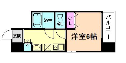 ニッショー福島(1K/8階)の間取り写真