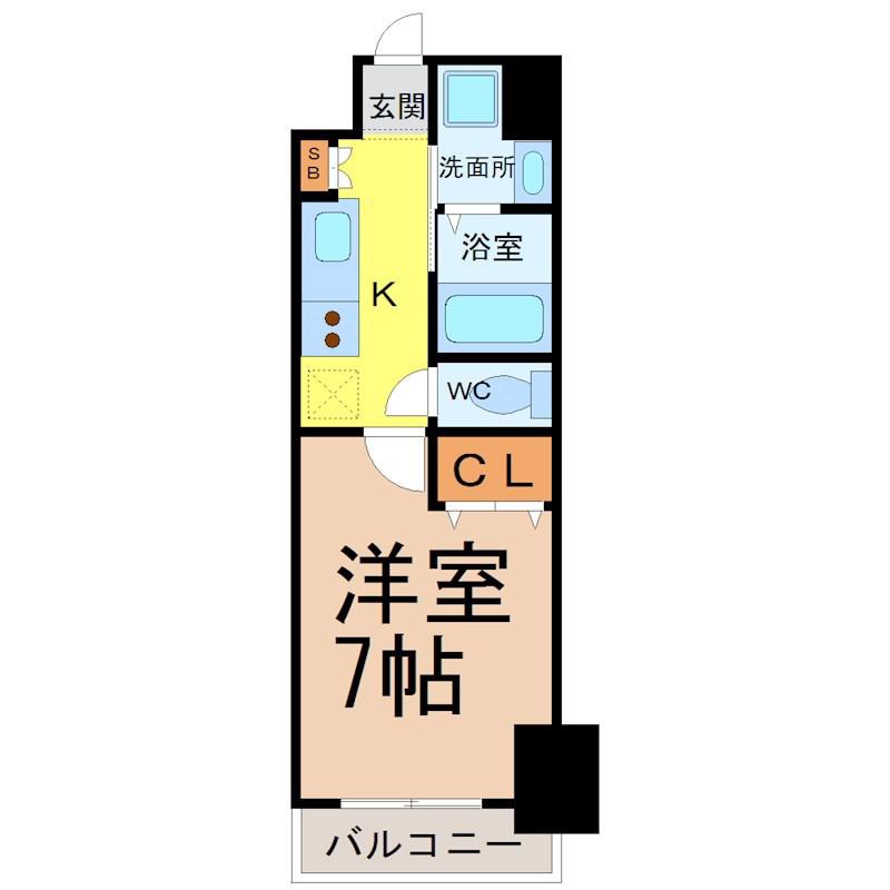 アールズタワー池下西(1K/2階)の間取り写真
