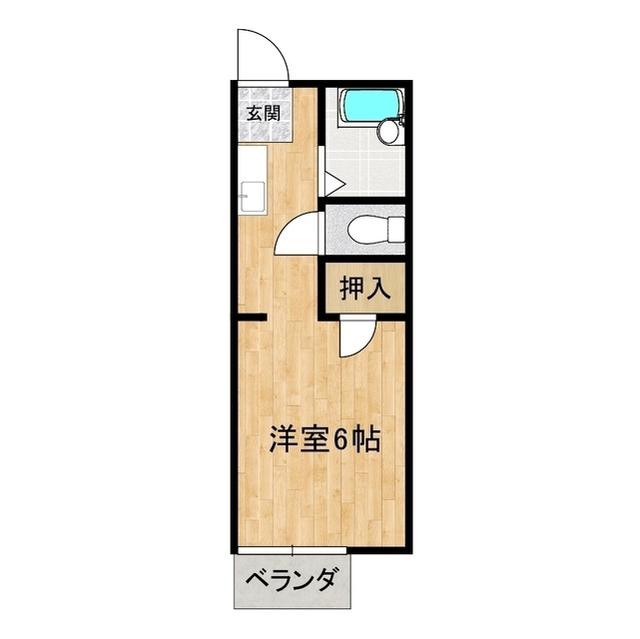 味の作曲家寮 B棟(1K/2階)の間取り写真