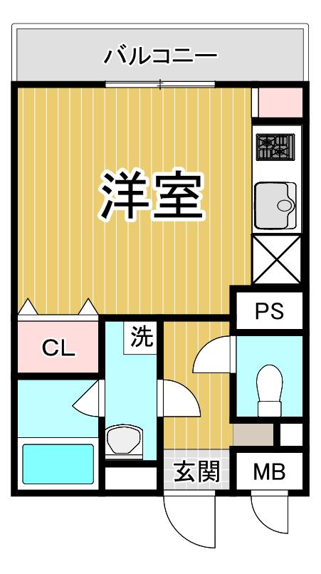 エルピスN5(ワンルーム/1階)の間取り写真