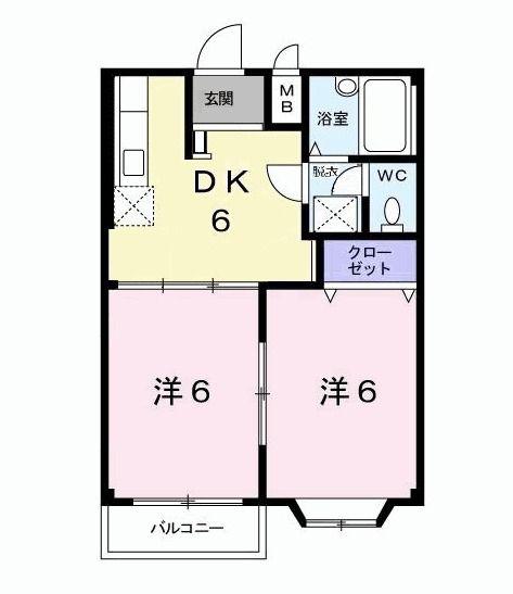 サンヒルズ小島(2DK/1階)の間取り写真