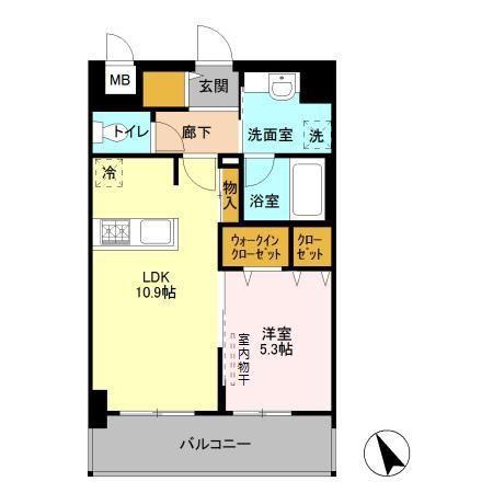 LUMIERE(1LDK/4階)の間取り写真