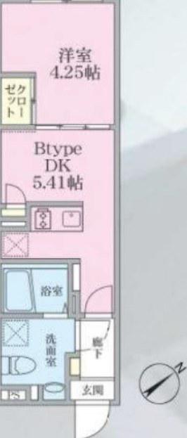 ESTRUTH PLUS TABATA(1DK/3階)の間取り写真