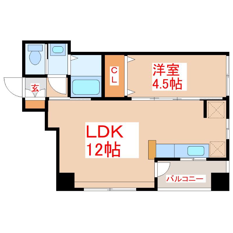BELL SHAMS(1LDK/5階)の間取り写真