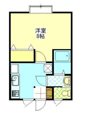 プライムパレスN2(1K/2階)の間取り写真