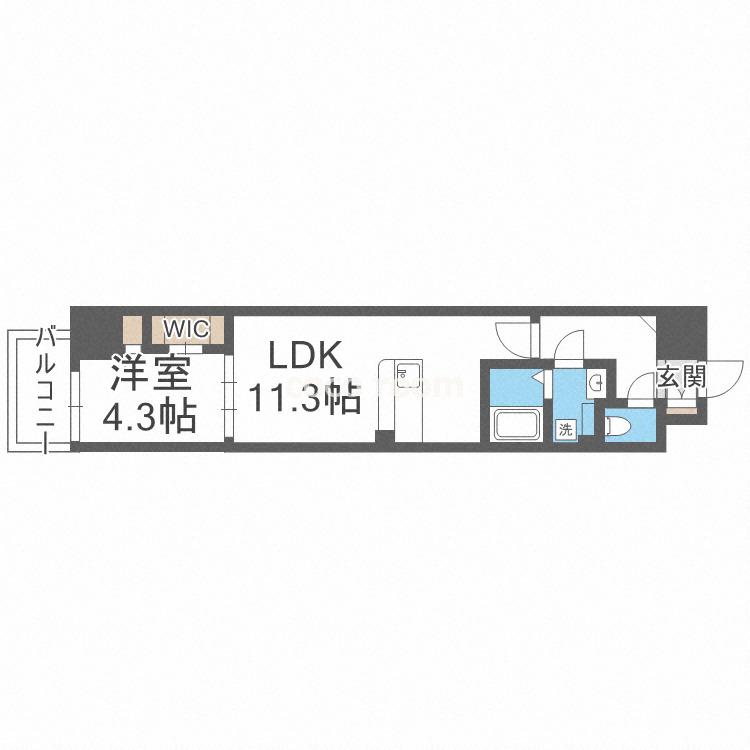 ラ フォルム鎗屋町(1LDK/6階)の間取り写真