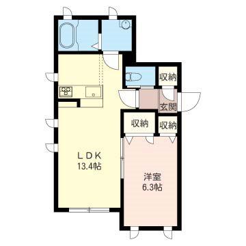 ナルシス(1LDK/1階)の間取り写真