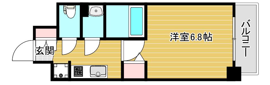ファステート都島テーラー(1K/9階)の間取り写真