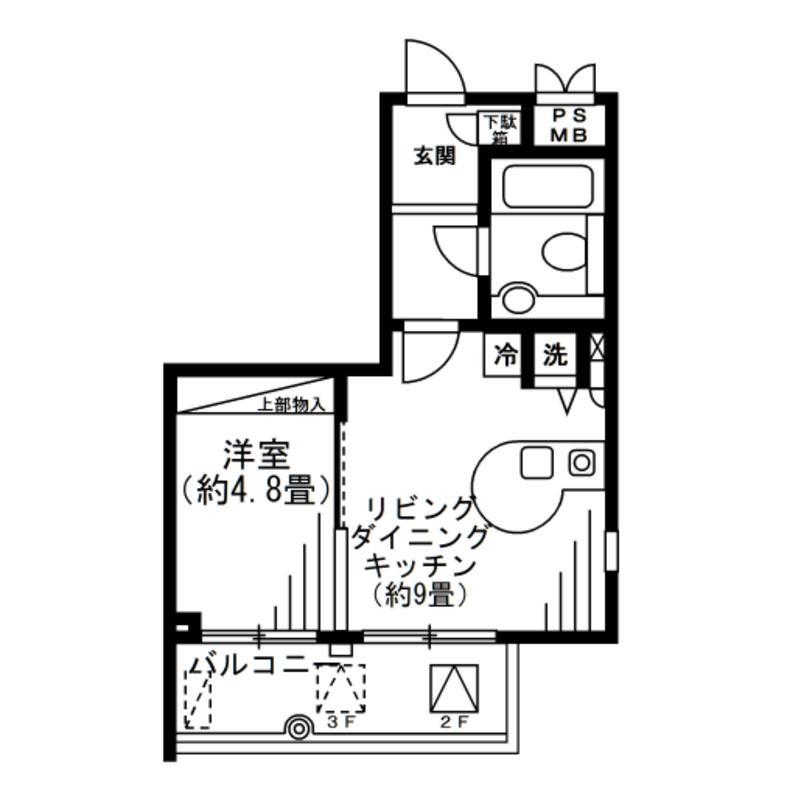 ラナイコート1596(1LDK/3階)の間取り写真