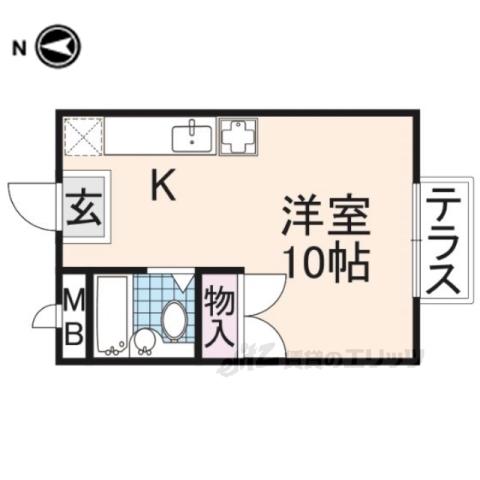 ロックポイント5(ワンルーム/1階)の間取り写真