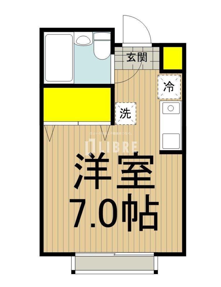 コーポタカハシ(ワンルーム/2階)の間取り写真