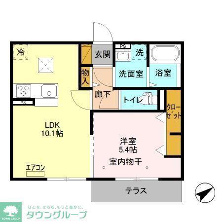 アステールピュールM(1LDK/1階)の間取り写真