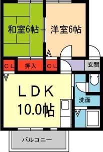 パナハイツ清和台(2LDK/1階)の間取り写真