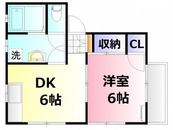 ウィング(1DK/1階)の間取り写真