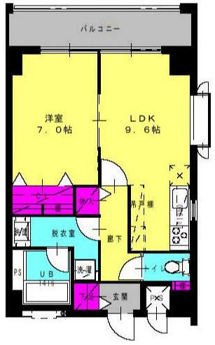 コンフォート栗原2(1LDK/4階)の間取り写真