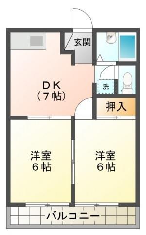リオグランデ(2DK/1階)の間取り写真