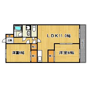 メゾンノール加島(2LDK/7階)の間取り写真