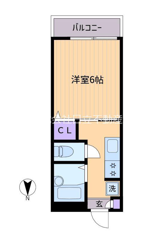 プリムヴェール北沢(1K/1階)の間取り写真