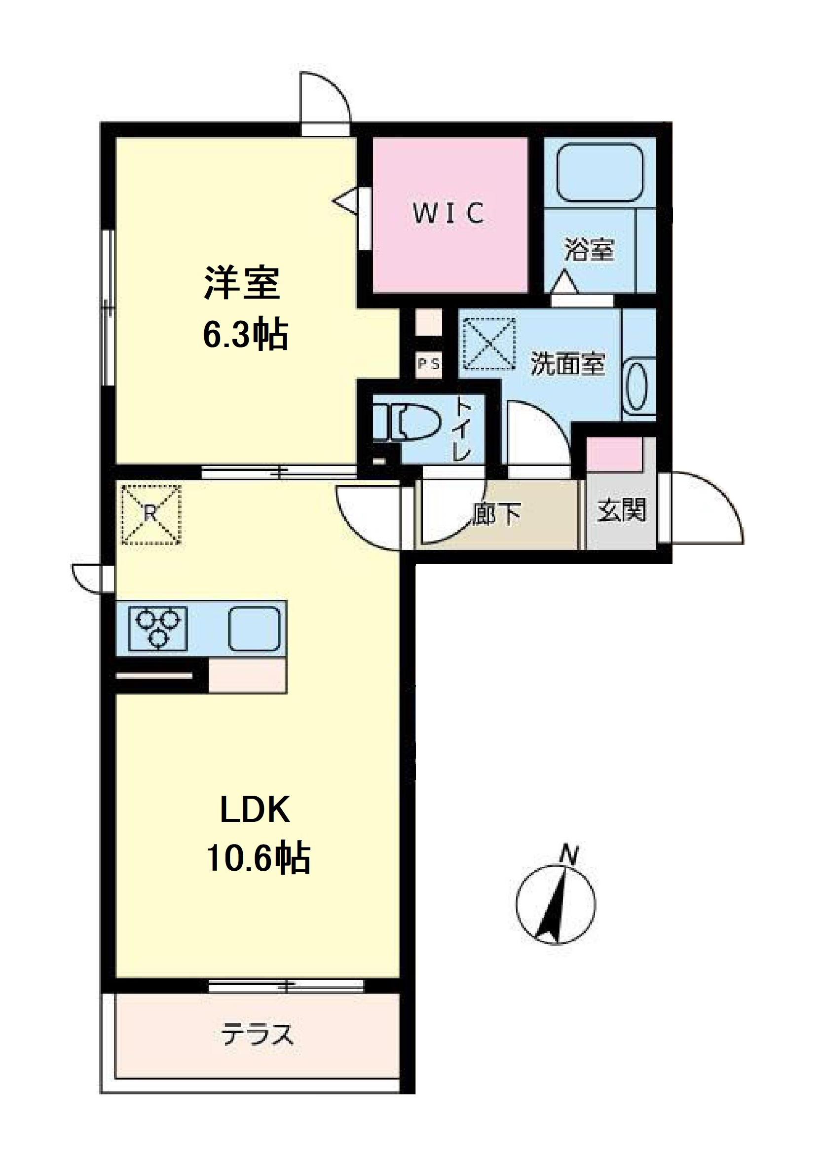 プラージュ東戸塚(1LDK/2階)の間取り写真