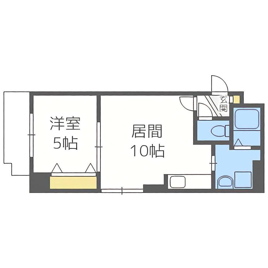 PARK HILLS中の島21(1LDK/6階)の間取り写真