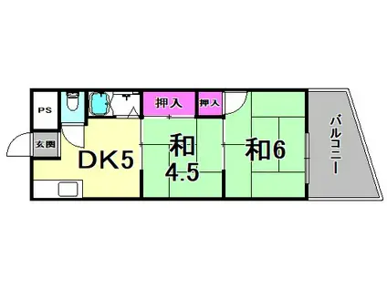 GSハイム立花(2DK/2階)の間取り写真