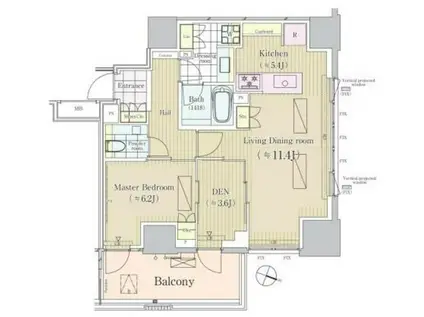 パークコート三番町ヒルトップレジデンス(1LDK/12階)の間取り写真