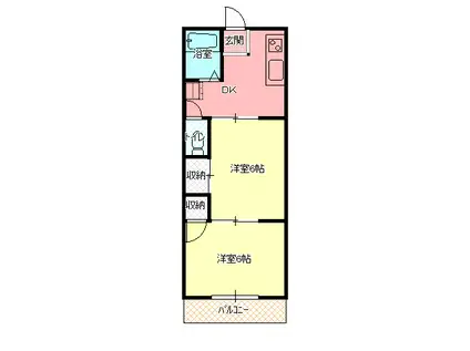 三貴ハウス(2DK/3階)の間取り写真