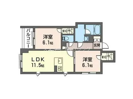 プレミアス(2LDK/1階)の間取り写真