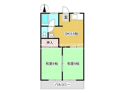 コーポオリンピア(2DK/2階)の間取り写真