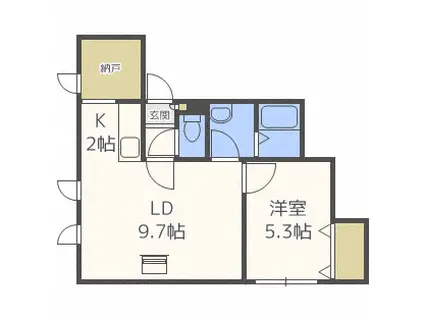 サンライズ山本(1SLDK/4階)の間取り写真