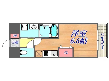 AILE武庫之荘(ワンルーム/3階)の間取り写真