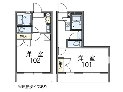 レオパレスST.LEAF 1号館(1K/2階)の間取り写真