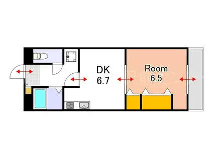ニュー岡ビル(1DK/3階)の間取り写真