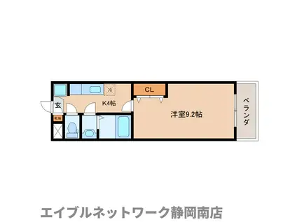 スカイメナー(1K/1階)の間取り写真