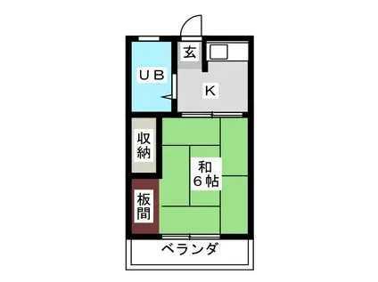レインボー古庄(ワンルーム/3階)の間取り写真