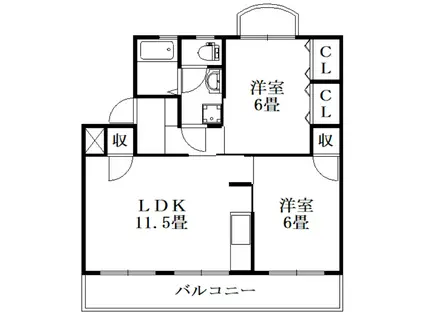 佐藤ハイツ(2LDK/2階)の間取り写真