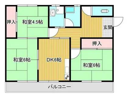 安井マンション B(3DK/2階)の間取り写真