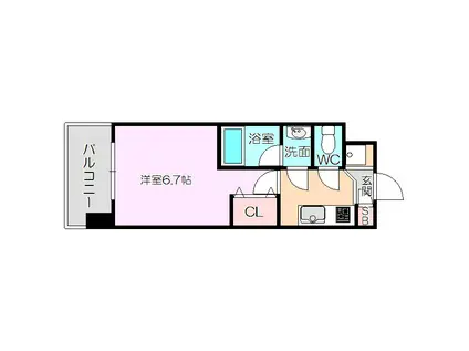 レジディア新大阪(1K/13階)の間取り写真