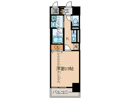 リラシオ西明石駅前(1K/8階)の間取り写真