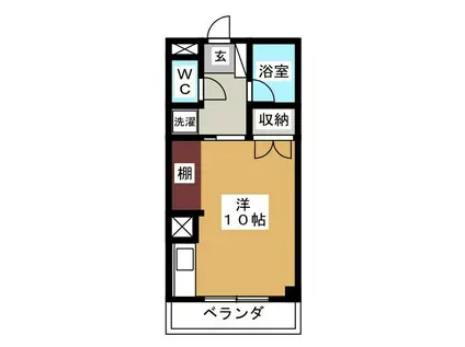 ヤナセコーポ2号館(ワンルーム/2階)の間取り写真