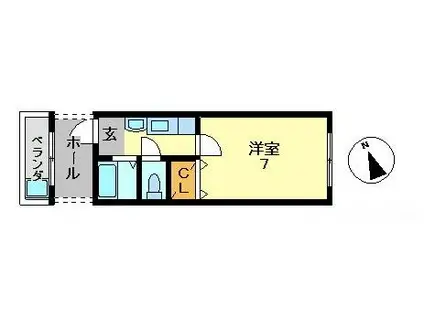 パークハウスイッセイ(1K/2階)の間取り写真