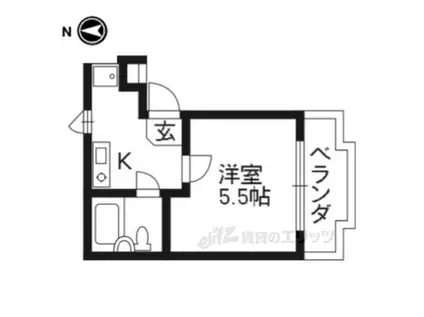 シャトレー藤井(1K/2階)の間取り写真