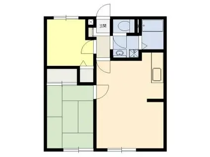 ヴァンベール南台(2LDK/2階)の間取り写真