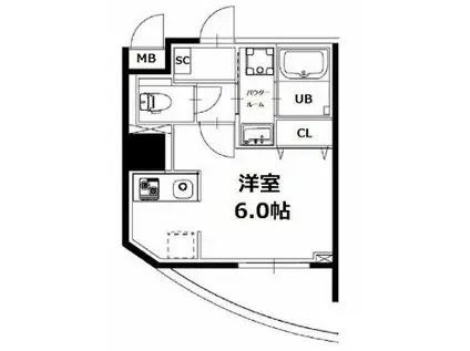 神楽坂5丁目ビル(ワンルーム/4階)の間取り写真